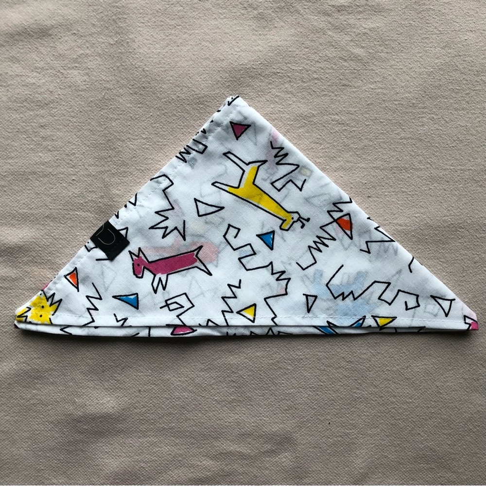 Doodle print handkerchief